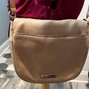 Vince Camuto Beige Leather Crossbody Bag